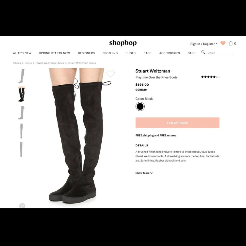 Stuart Weitzman Playtime black over knee boots